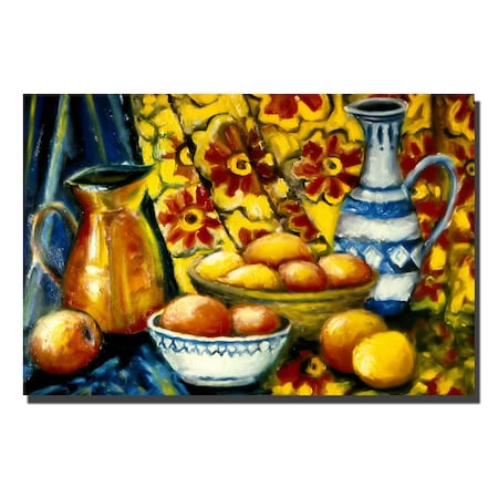 Michelle Calkins 'Still Life With Oranges' Canvas Art,30x47